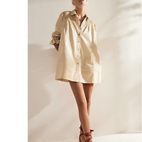 We The Free Jackets & Blazers - Free People Venessa Denim Tunic in Ecru.